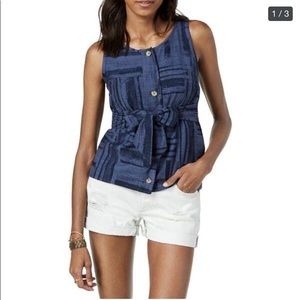 Lucky Brand Blue Women Tie-Front Tank Top size XS
